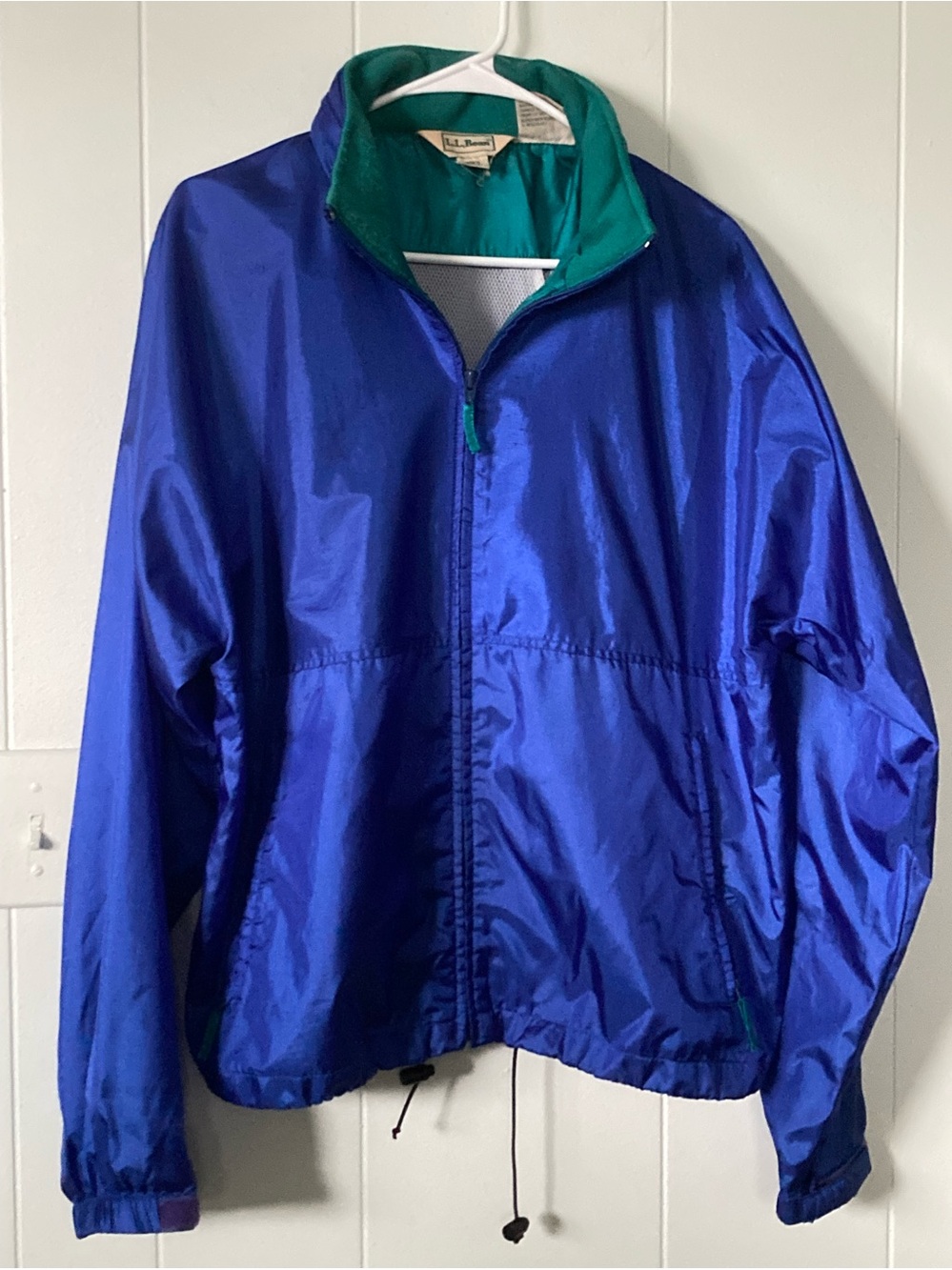 L.L. Bean Blue Windbreaker with Teal Lining
